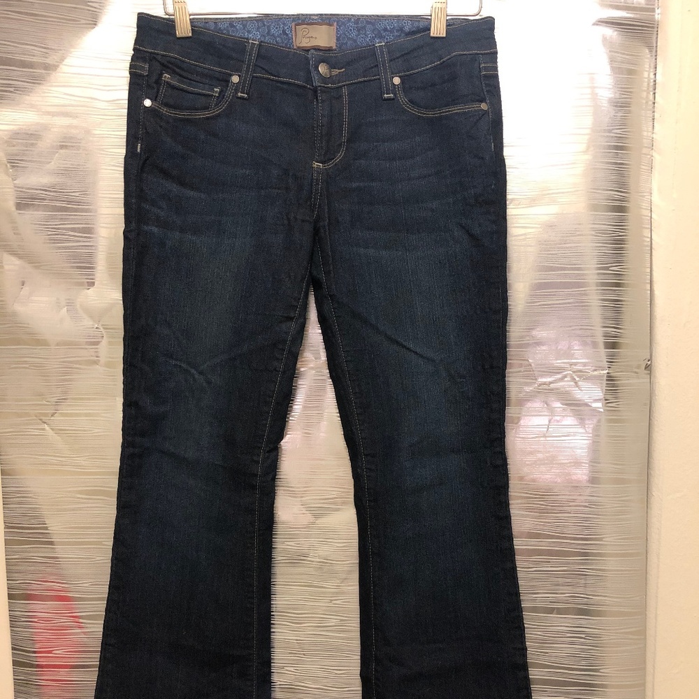 PAIGE Denim Dark Wash Boot Cut Jeans (Size 28)